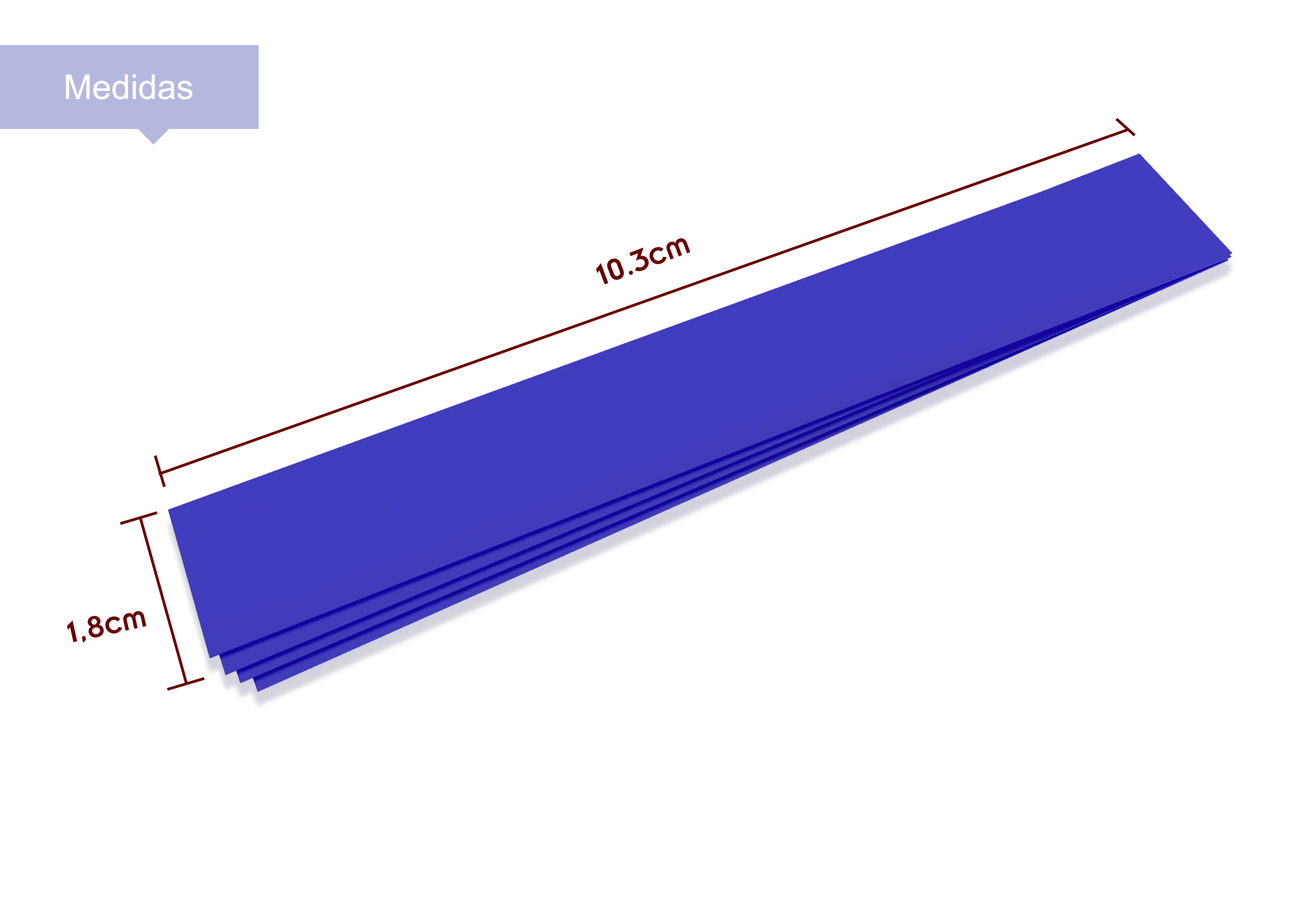 Detalhes das dimensões do papel carbono Maquira para articulação Basic azul 12 folhas