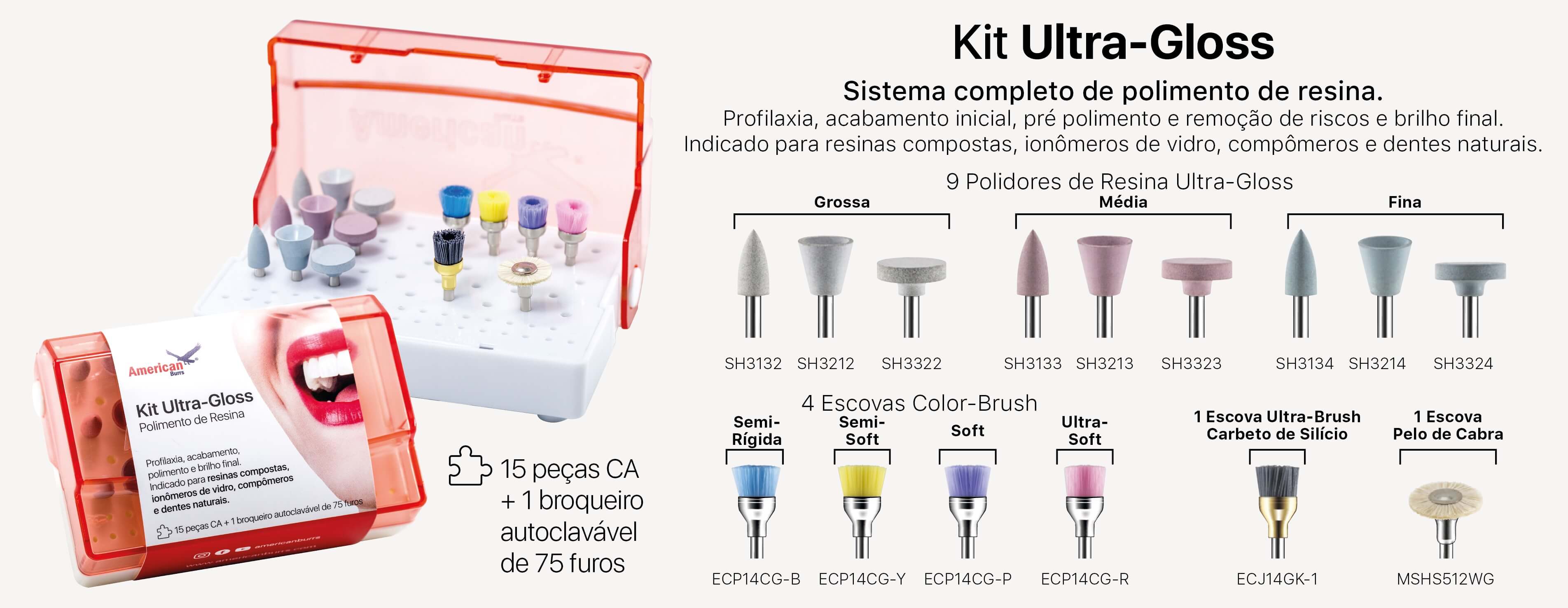 Kit de Acabamento e Polimento Ultra-Gloss - American Burrs